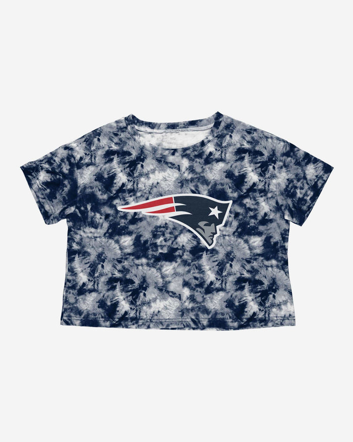 New England Patriots Womens Tie-Dye Big Logo Crop Top FOCO - FOCO.com