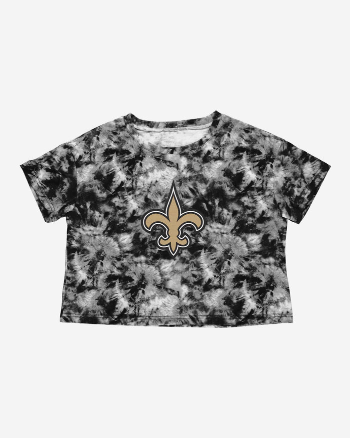 New Orleans Saints Womens Tie-Dye Big Logo Crop Top FOCO - FOCO.com