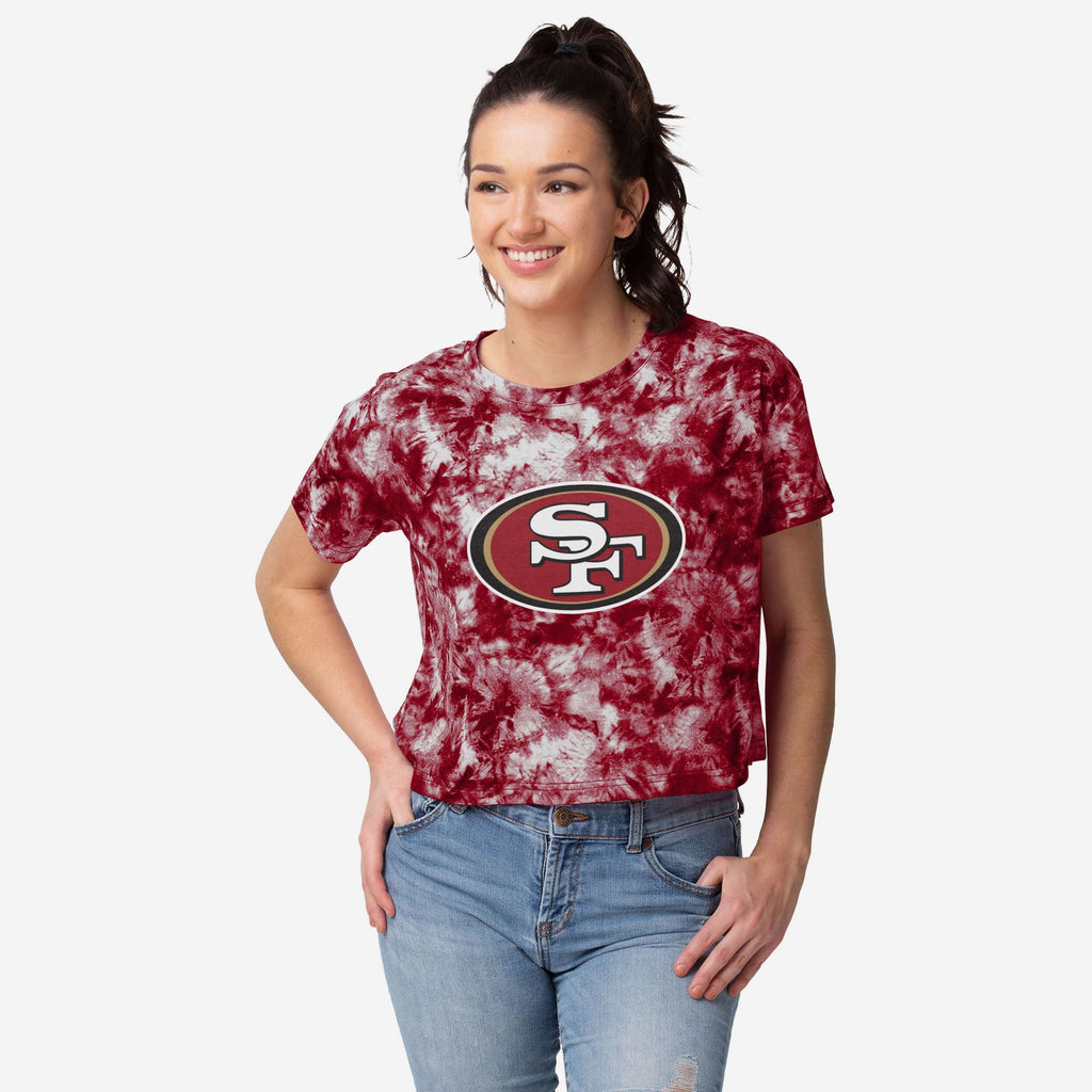San Francisco 49ers Womens Tie-Dye Big Logo Crop Top FOCO S - FOCO.com