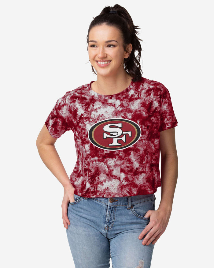 San Francisco 49ers Womens Tie-Dye Big Logo Crop Top FOCO S - FOCO.com