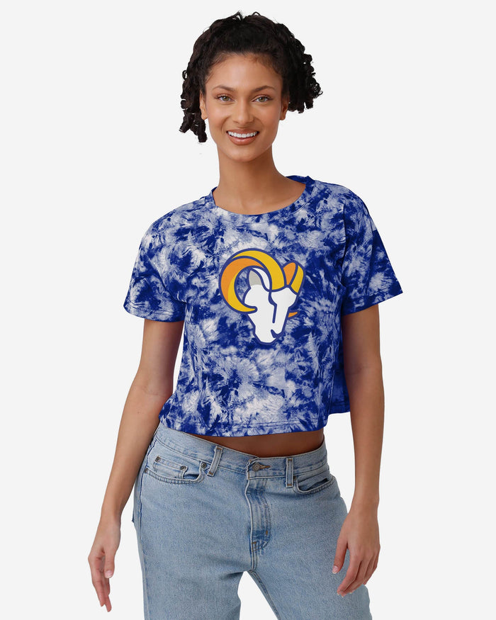 Los Angeles Rams Womens Tie-Dye Big Logo Crop Top FOCO S - FOCO.com