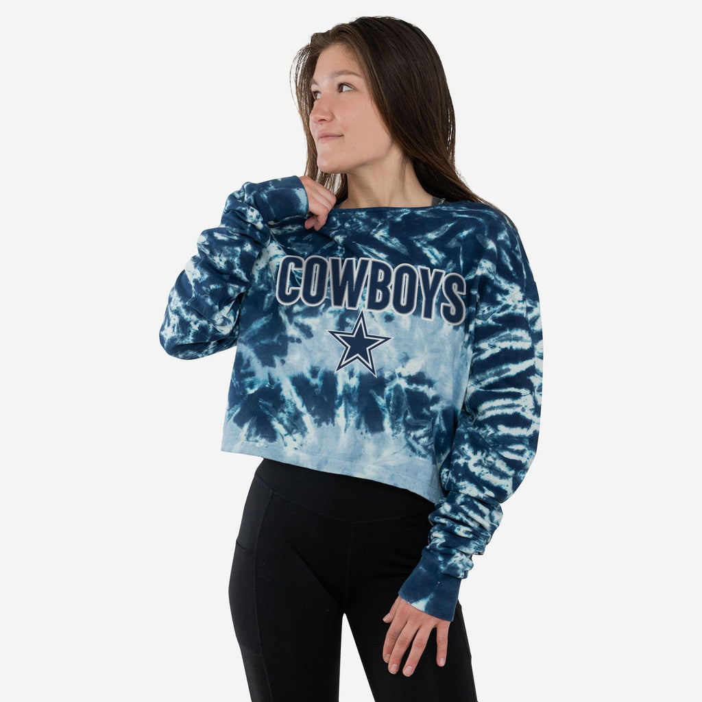 Dallas Cowboys Womens Tie-Dye Rush Cropped Sweater FOCO S - FOCO.com