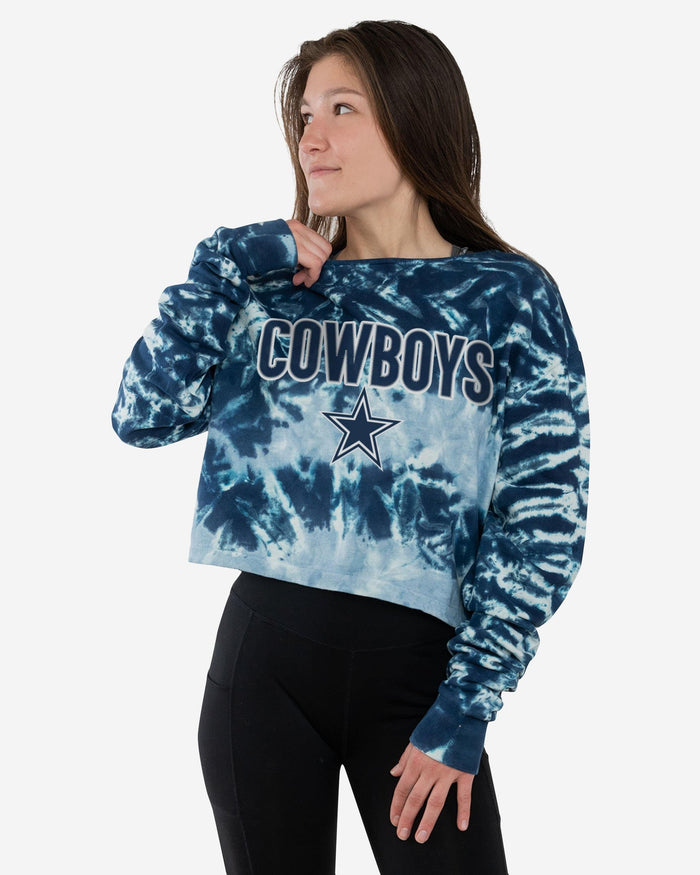 Dallas Cowboys Womens Tie-Dye Rush Cropped Sweater FOCO S - FOCO.com