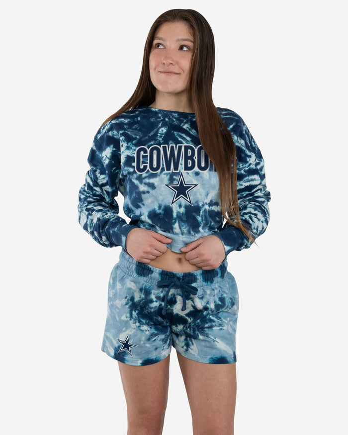 Dallas Cowboys Womens Tie-Dye Rush Cropped Sweater FOCO - FOCO.com