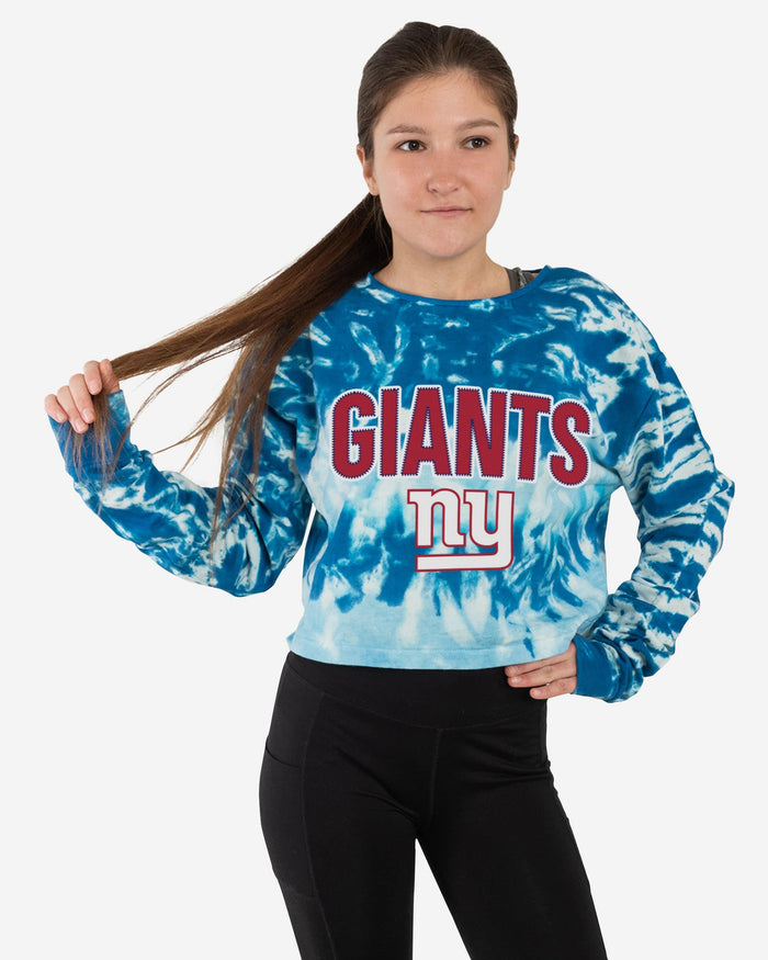 New York Giants Womens Tie-Dye Rush Cropped Sweater FOCO S - FOCO.com