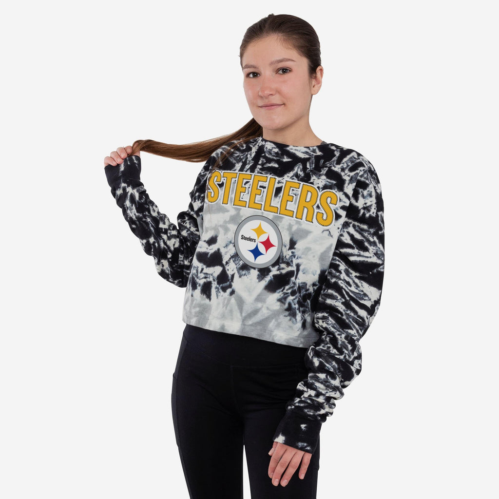 Pittsburgh Steelers Womens Tie-Dye Rush Cropped Sweater FOCO S - FOCO.com