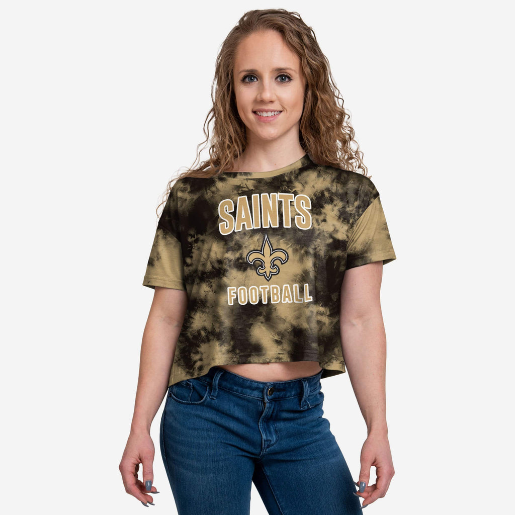 New Orleans Saints Womens To Tie-Dye For Crop Top FOCO S - FOCO.com