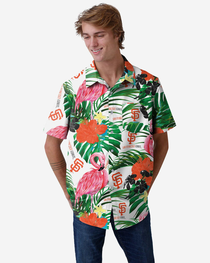 San Francisco Giants Flamingo Button Up Shirt FOCO S - FOCO.com