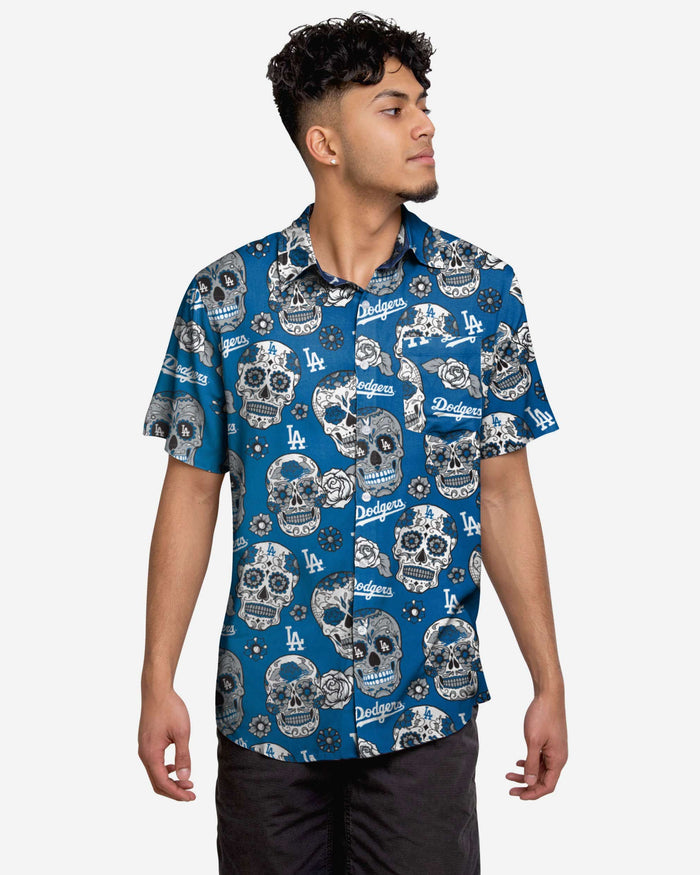 Los Angeles Dodgers Day Of The Dead Button Up Shirt FOCO S - FOCO.com