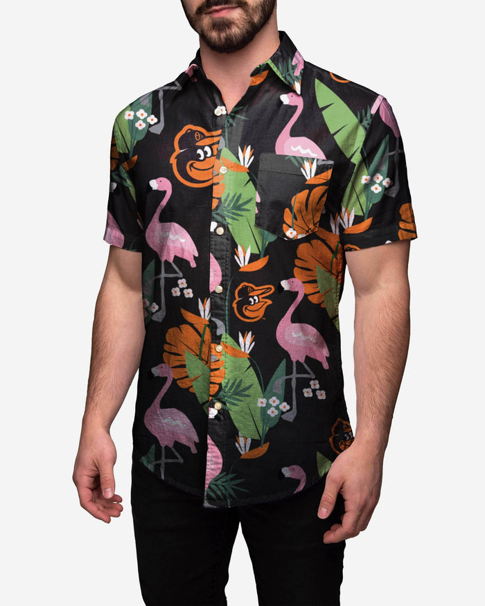 Baltimore Orioles Floral Button Up Shirt FOCO S - FOCO.com