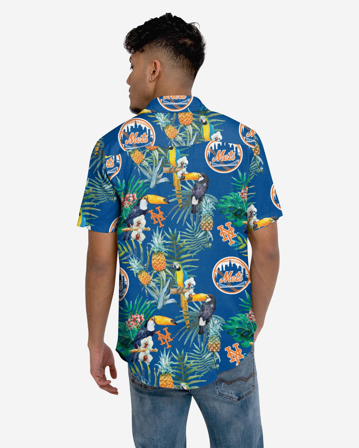 New York Mets Floral Button Up Shirt FOCO - FOCO.com
