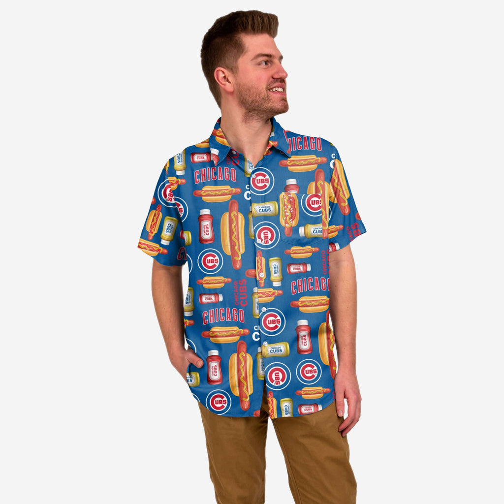 Chicago Cubs Grill Pro Button Up Shirt FOCO S - FOCO.com