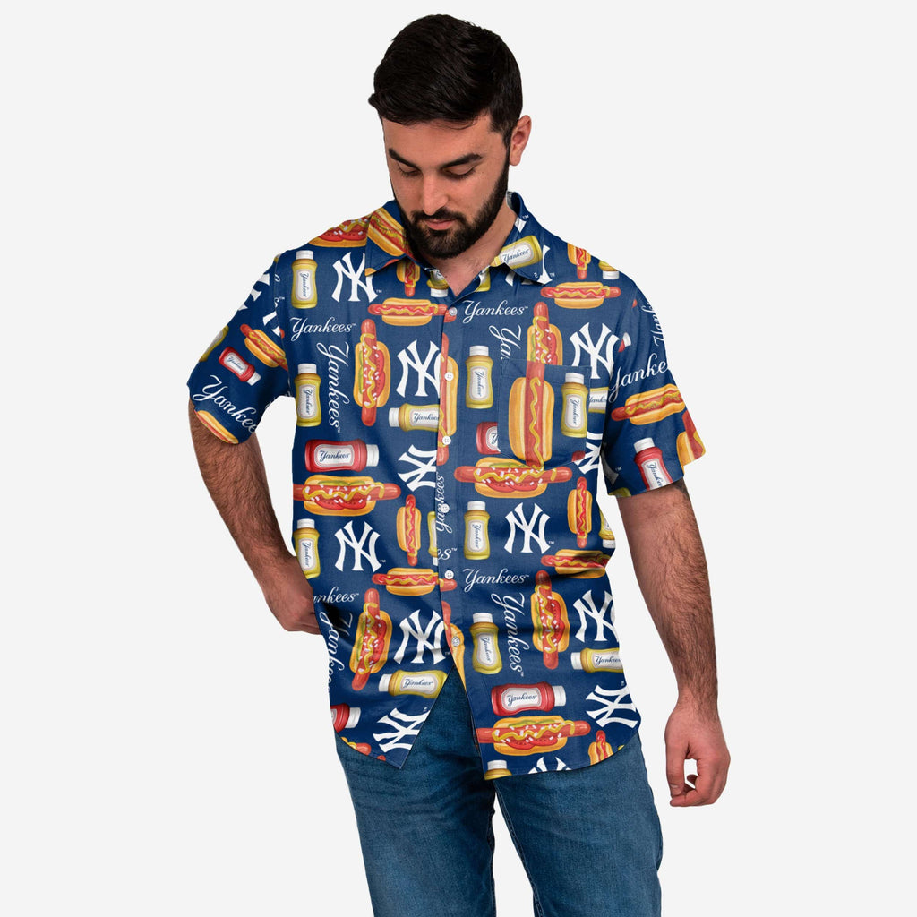 New York Yankees Grill Pro Button Up Shirt FOCO S - FOCO.com