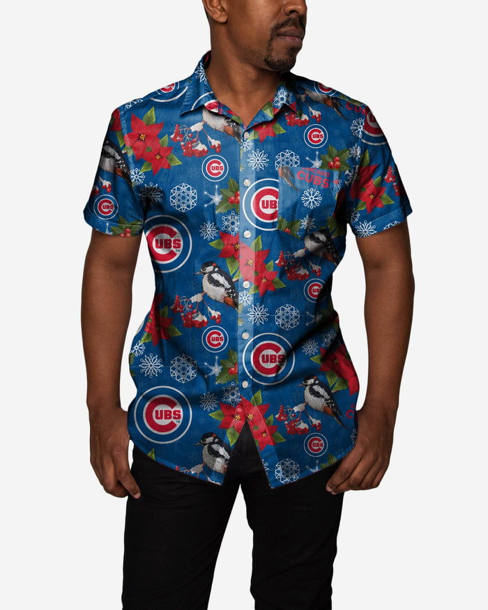 Chicago Cubs Mistletoe Button Up Shirt FOCO S - FOCO.com