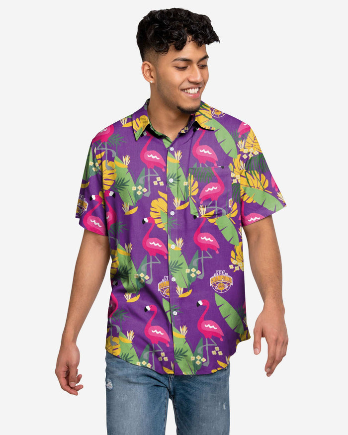 FOCO Los Angeles Lakers 2020 NBA Champions Floral Button Up Shirt