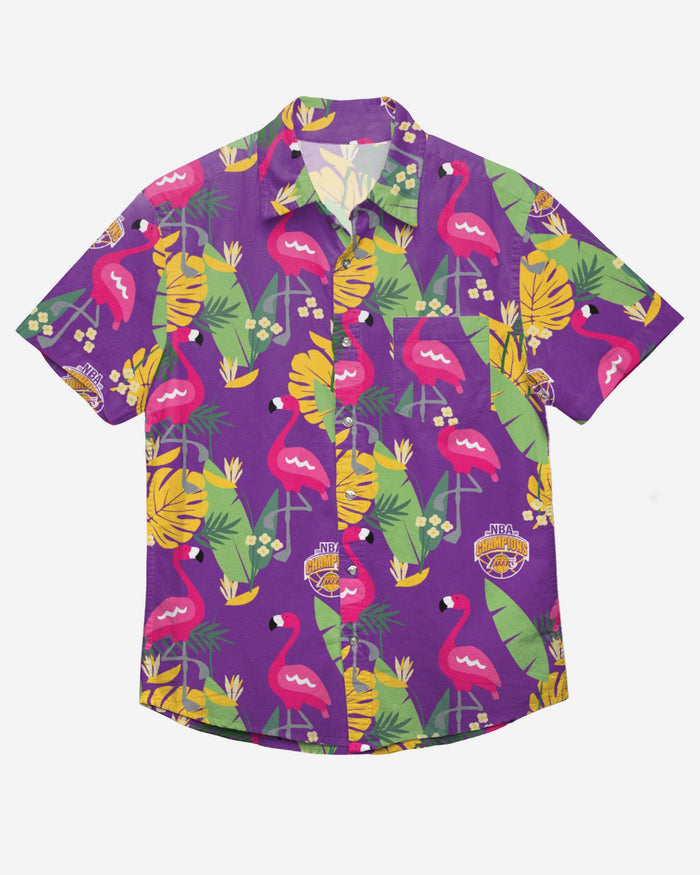 Los Angeles Lakers 2020 NBA Champions Floral Button Up Shirt FOCO - FOCO.com