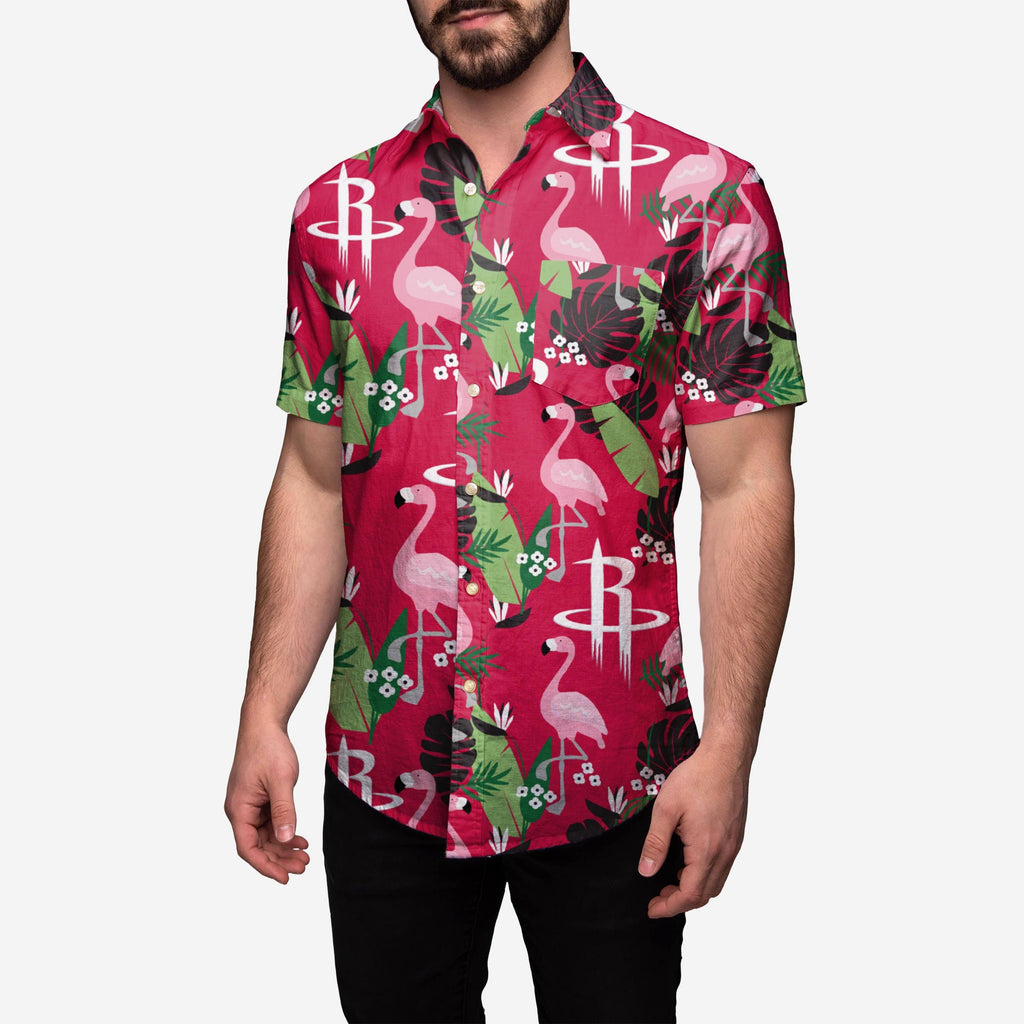 Houston Rockets Floral Button Up Shirt FOCO 2XL - FOCO.com