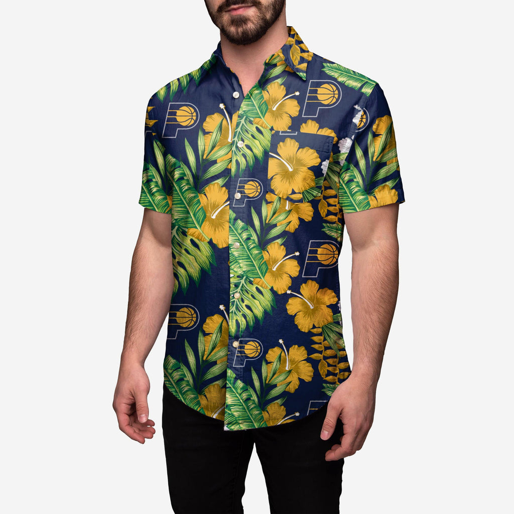 Indiana Pacers Floral Button Up Shirt FOCO S - FOCO.com