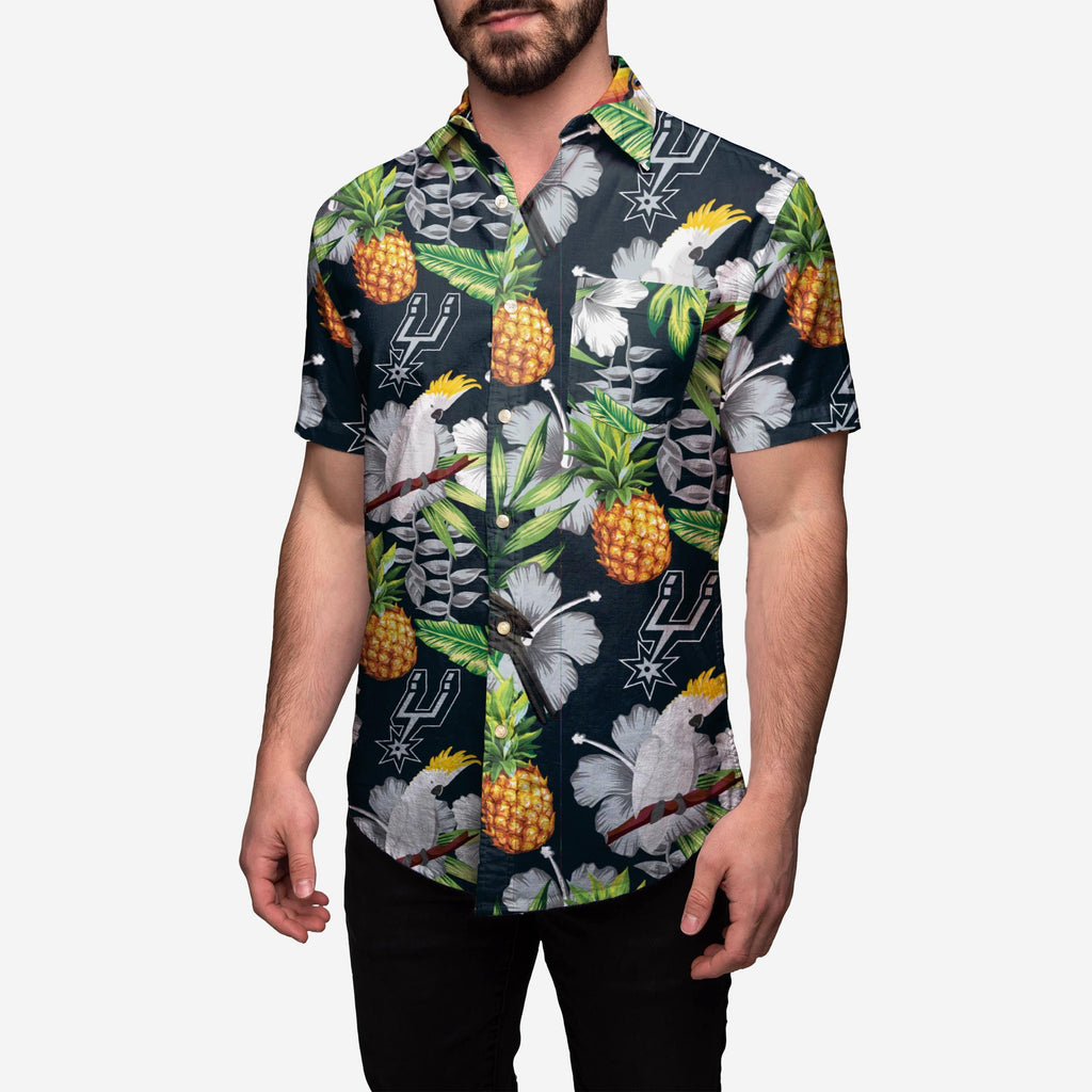 San Antonio Spurs Floral Button Up Shirt FOCO S - FOCO.com