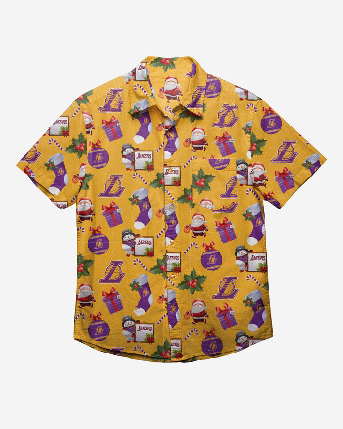 Los Angeles Lakers Christmas Explosion Button Up Shirt FOCO - FOCO.com