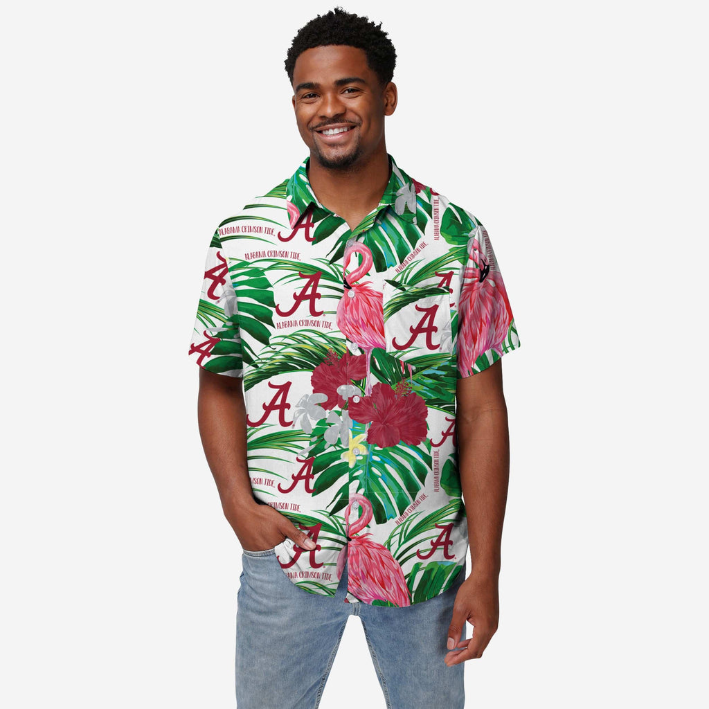 Alabama Crimson Tide Flamingo Button Up Shirt FOCO S - FOCO.com