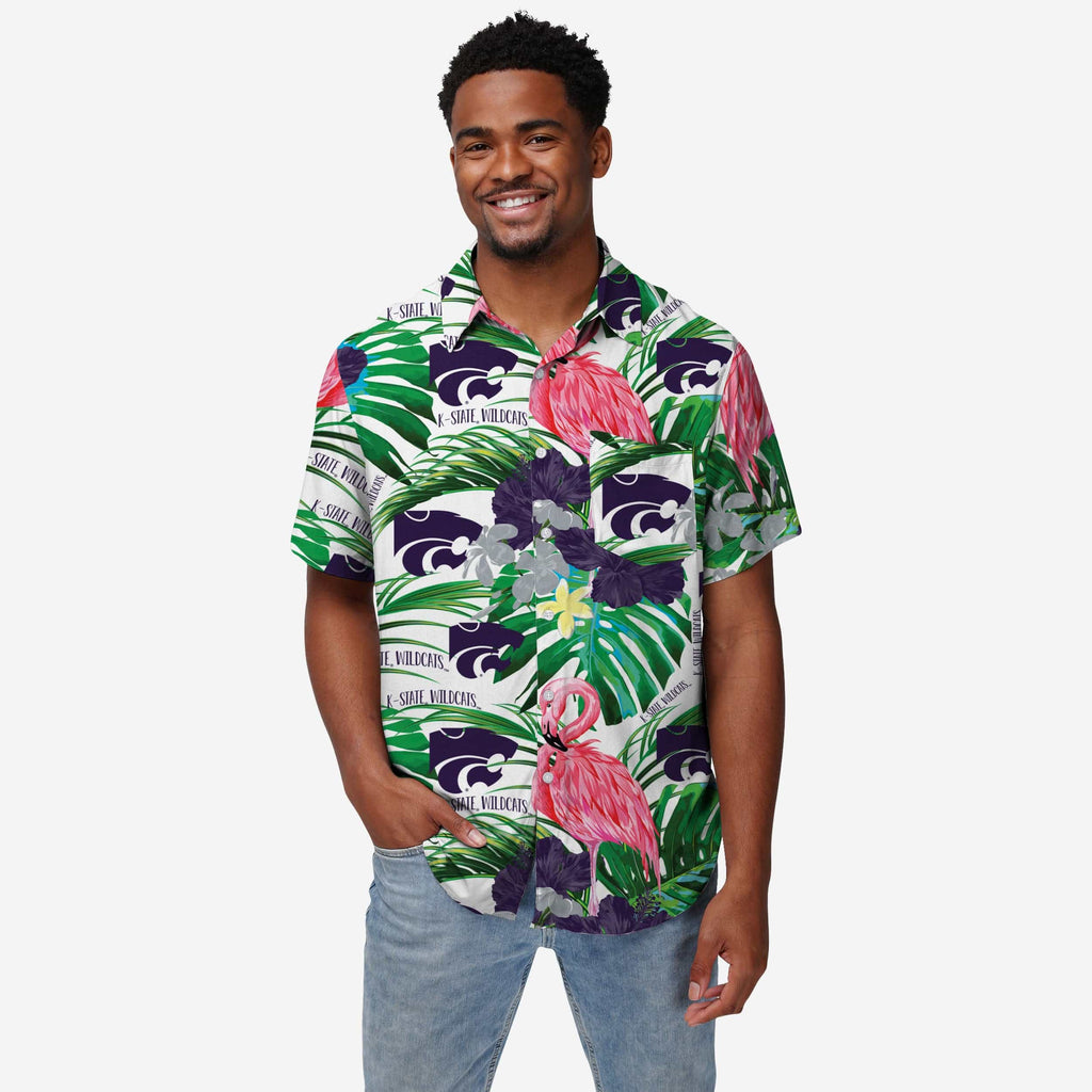 Kansas State Wildcats Flamingo Button Up Shirt FOCO S - FOCO.com