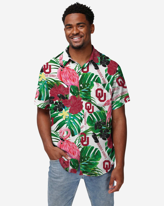 Oklahoma Sooners Flamingo Button Up Shirt FOCO S - FOCO.com