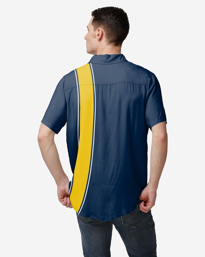 Michigan Wolverines Bowling Stripe Button Up Shirt FOCO - FOCO.com