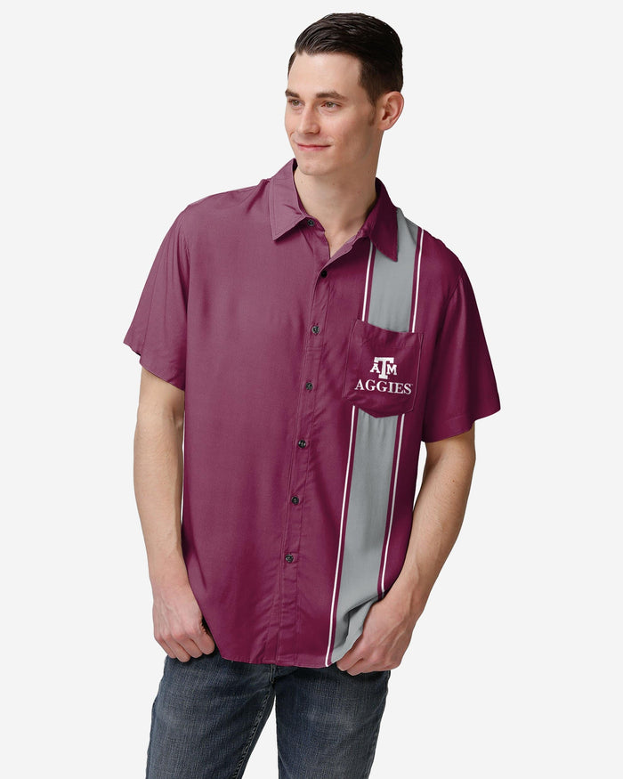 Texas A&M Aggies Bowling Stripe Button Up Shirt FOCO S - FOCO.com