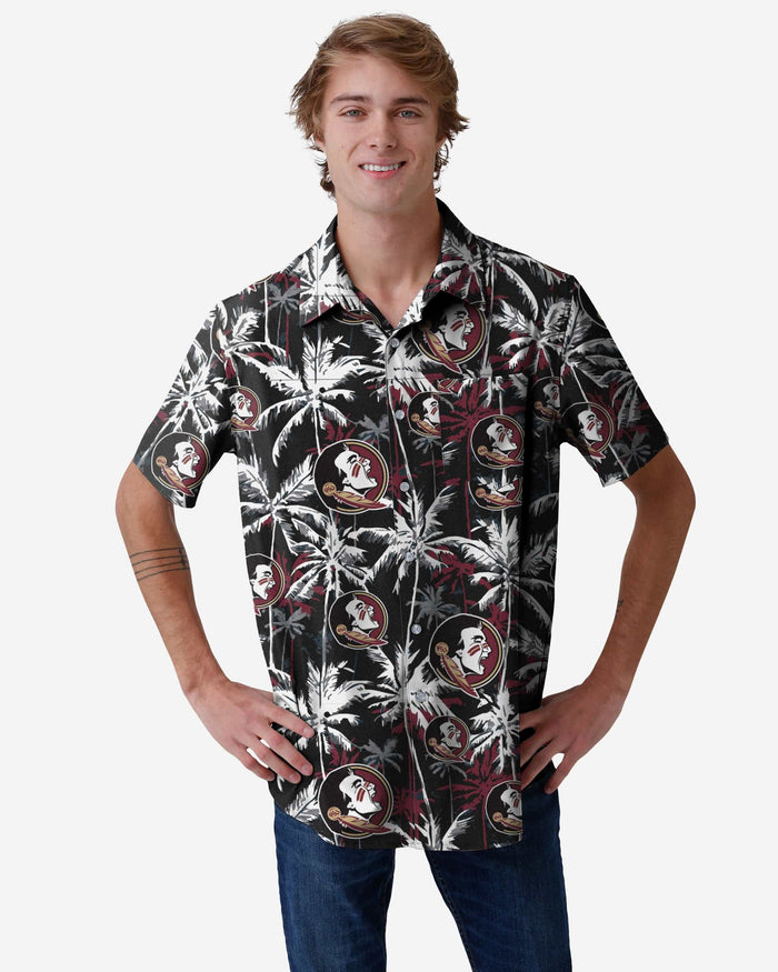 Florida State Seminoles Black Floral Button Up Shirt FOCO S - FOCO.com