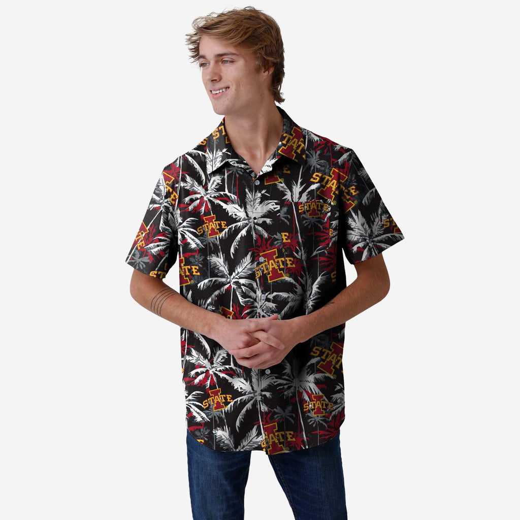 Iowa State Cyclones Black Floral Button Up Shirt FOCO S - FOCO.com