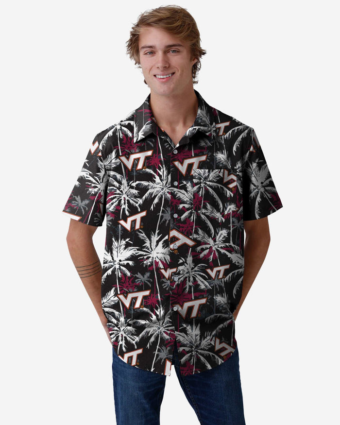 Virginia Tech Hokies Black Floral Button Up Shirt FOCO S - FOCO.com