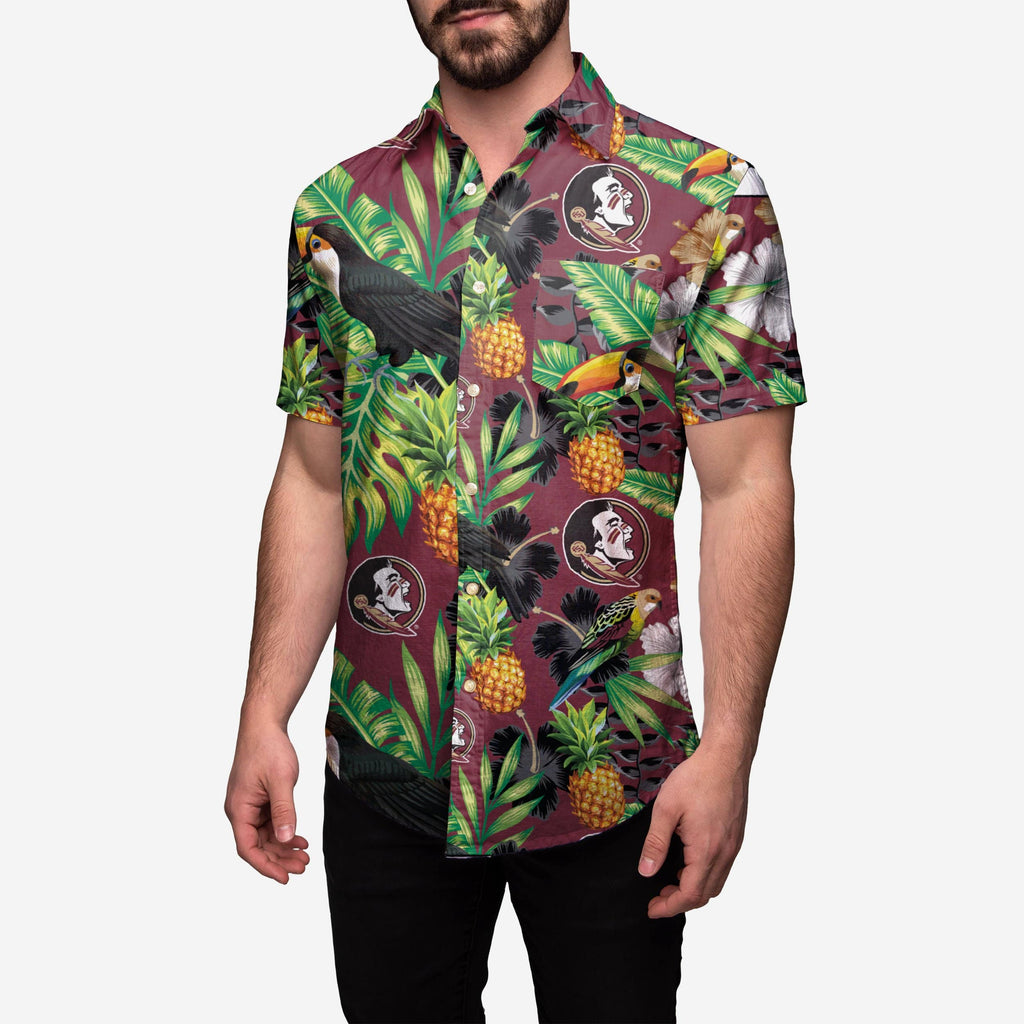 Florida State Seminoles Floral Button Up Shirt FOCO 2XL - FOCO.com