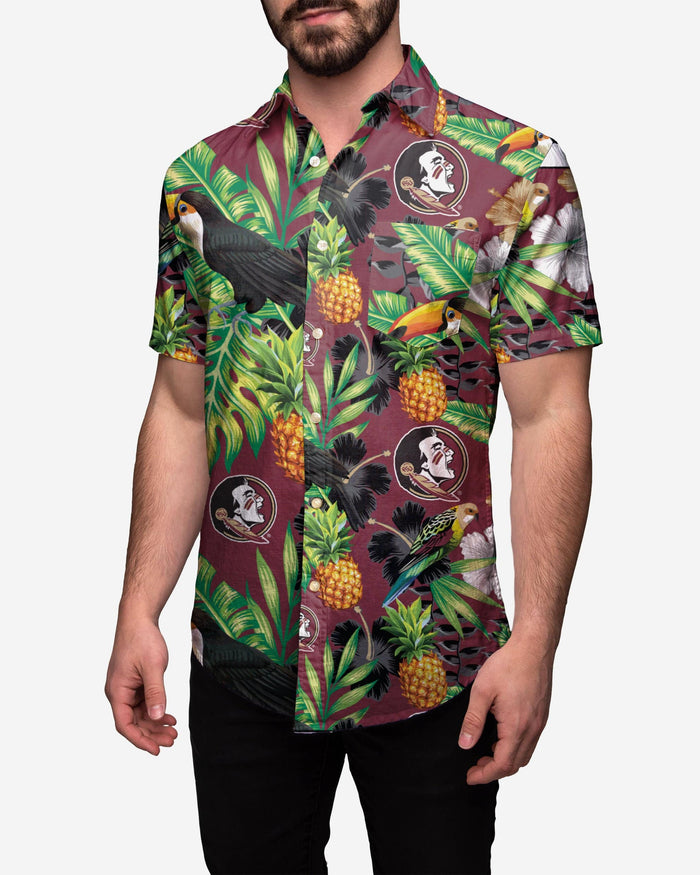 Florida State Seminoles Floral Button Up Shirt FOCO 2XL - FOCO.com