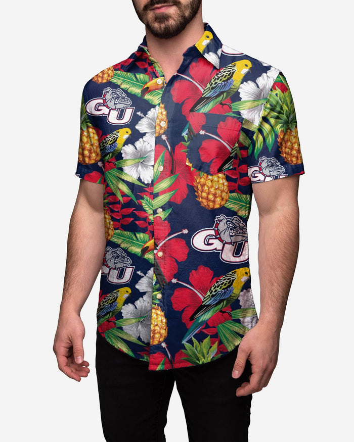 Gonzaga Bulldogs Floral Button Up Shirt FOCO S - FOCO.com