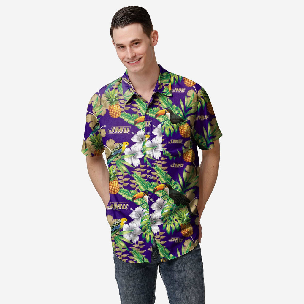 James Madison Dukes Floral Button Up Shirt FOCO S - FOCO.com