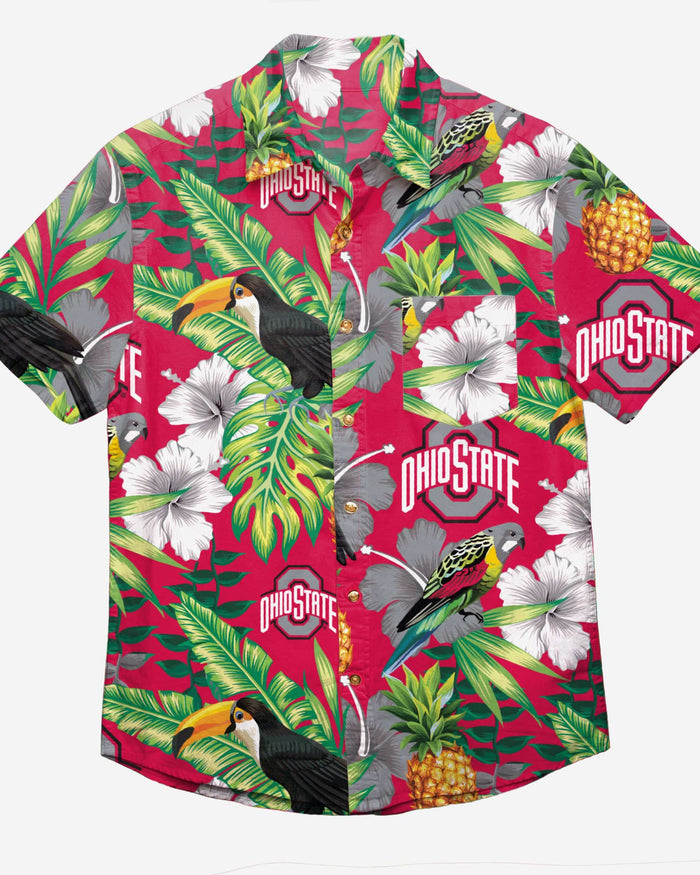 Ohio State Buckeyes Floral Button Up Shirt FOCO - FOCO.com