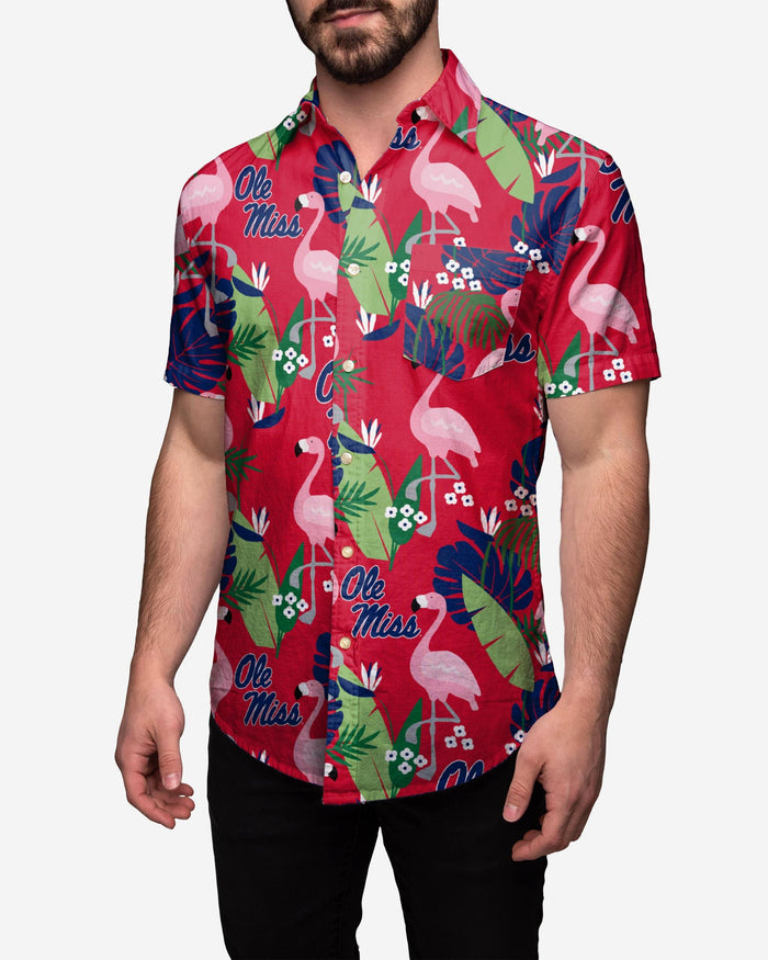 Ole Miss Rebels Floral Button Up Shirt FOCO S - FOCO.com