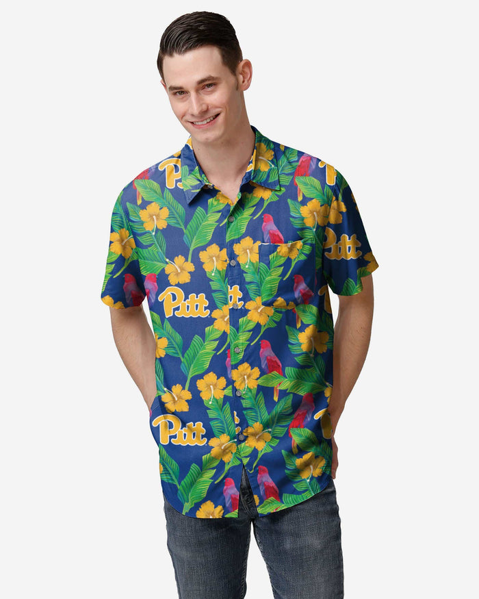Pittsburgh Panthers Floral Button Up Shirt FOCO S - FOCO.com