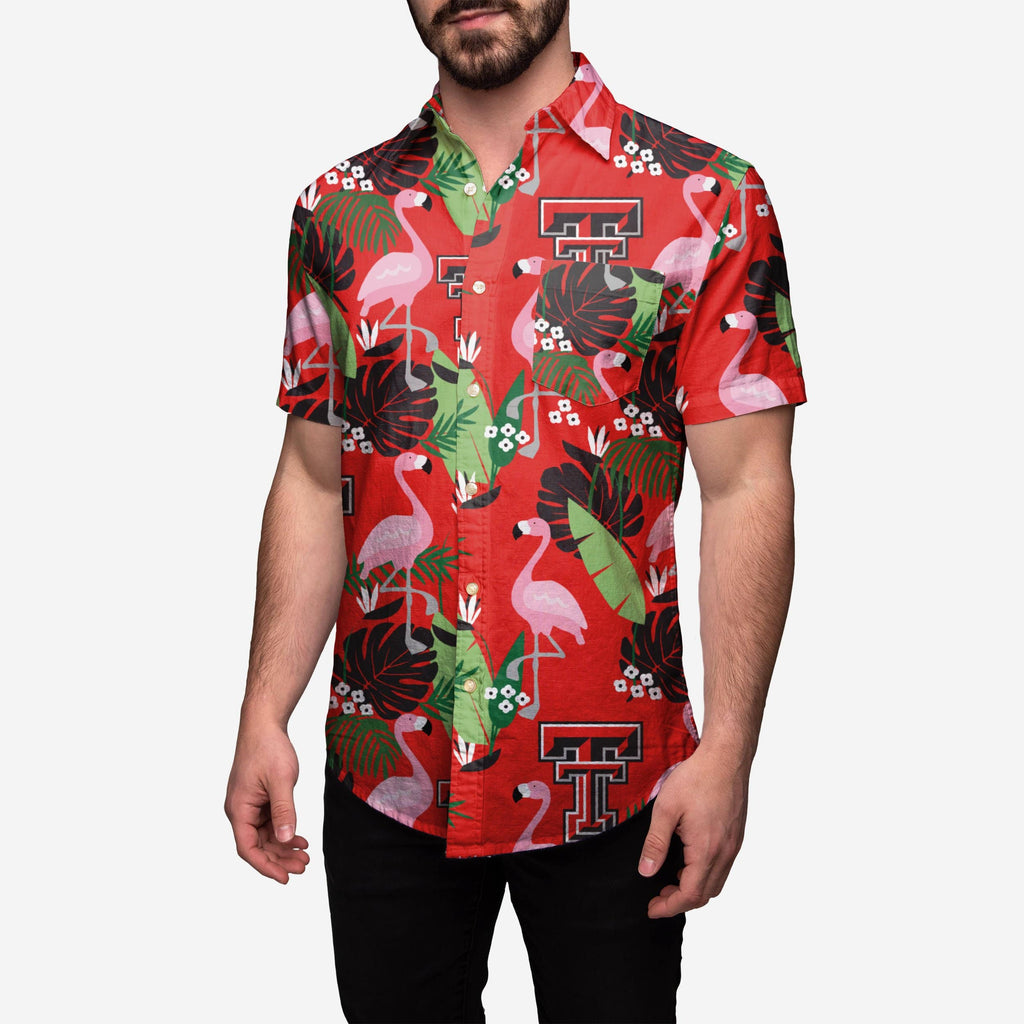 Texas Tech Red Raiders Floral Button Up Shirt FOCO S - FOCO.com