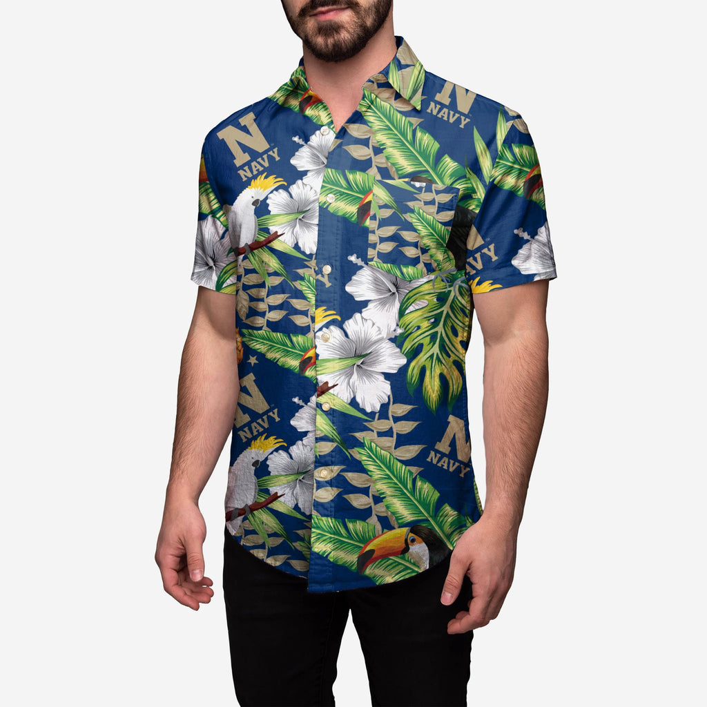 Navy Midshipmen Floral Button Up Shirt FOCO S - FOCO.com