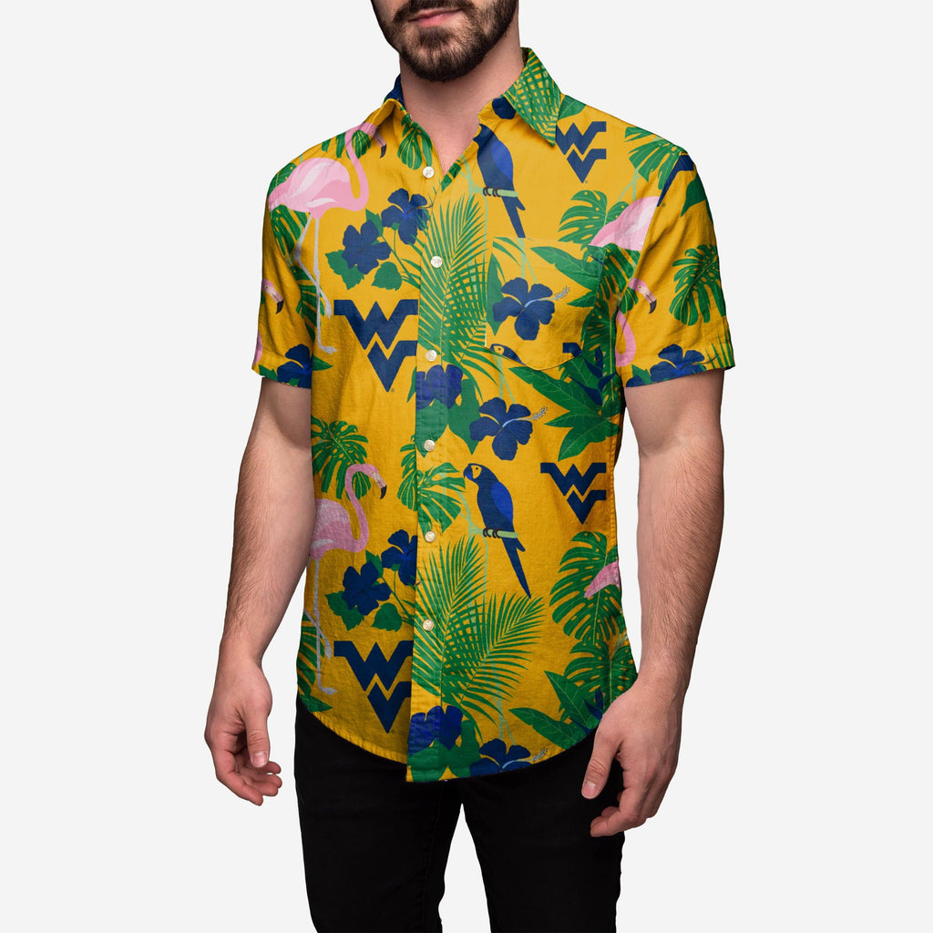 West Virginia Mountaineers Floral Button Up Shirt FOCO 2XL - FOCO.com