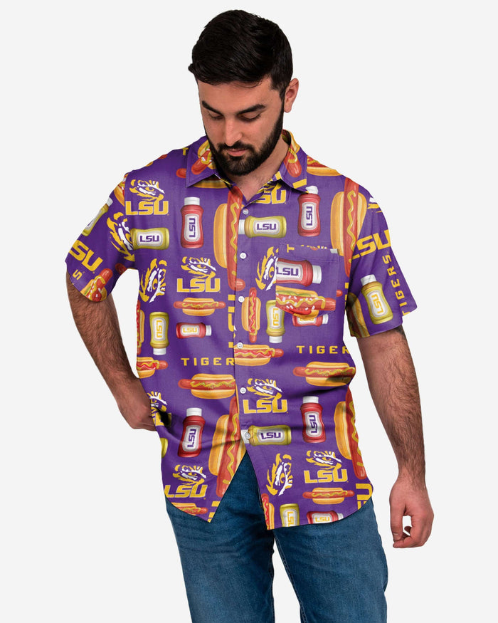 LSU Tigers Grill Pro Button Up Shirt FOCO S - FOCO.com