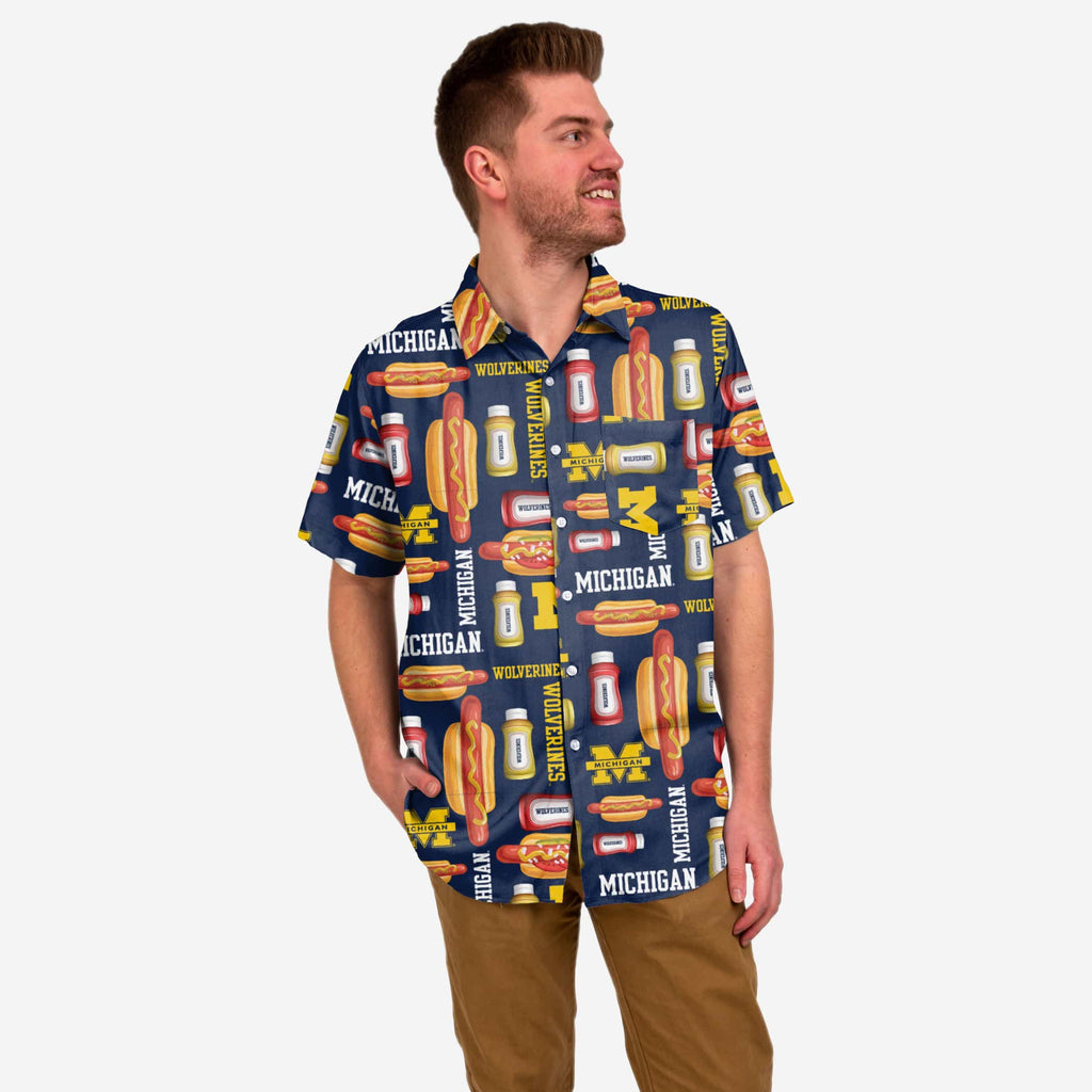 Michigan Wolverines Grill Pro Button Up Shirt FOCO S - FOCO.com