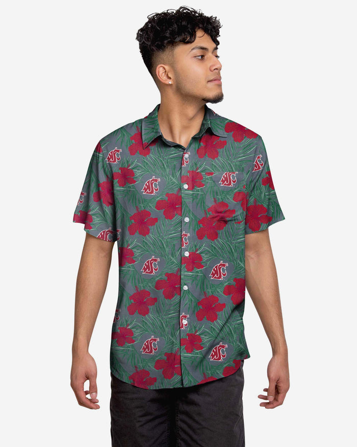 Washington State Cougars Hibiscus Button Up Shirt FOCO S - FOCO.com