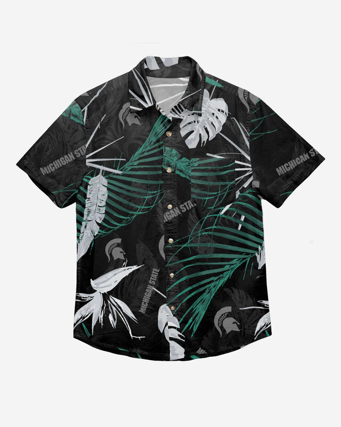 Michigan State Spartans Neon Palm Button Up Shirt FOCO - FOCO.com