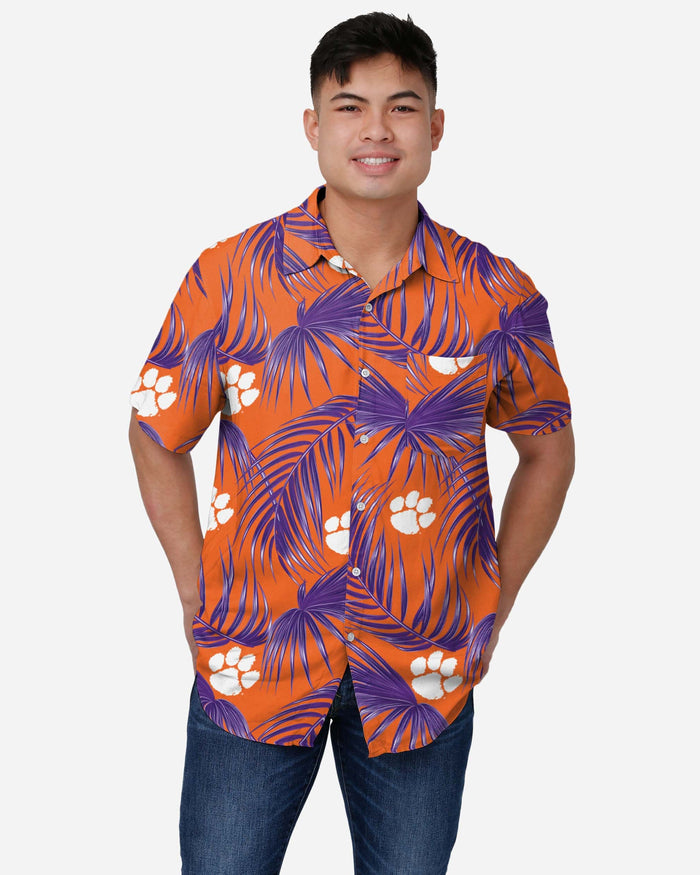 Clemson Tigers Hawaiian Button Up Shirt FOCO S - FOCO.com