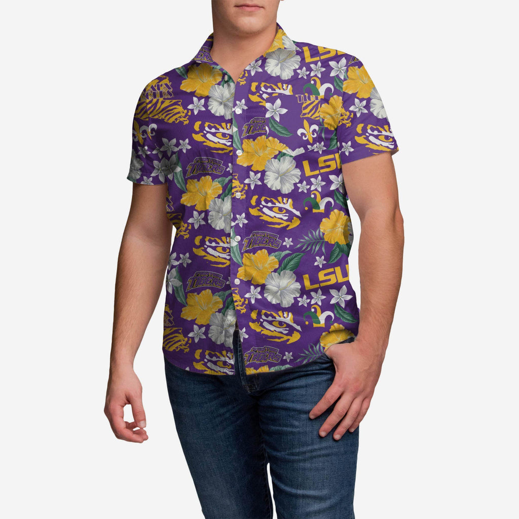 LSU Tigers City Style Button Up Shirt FOCO S - FOCO.com