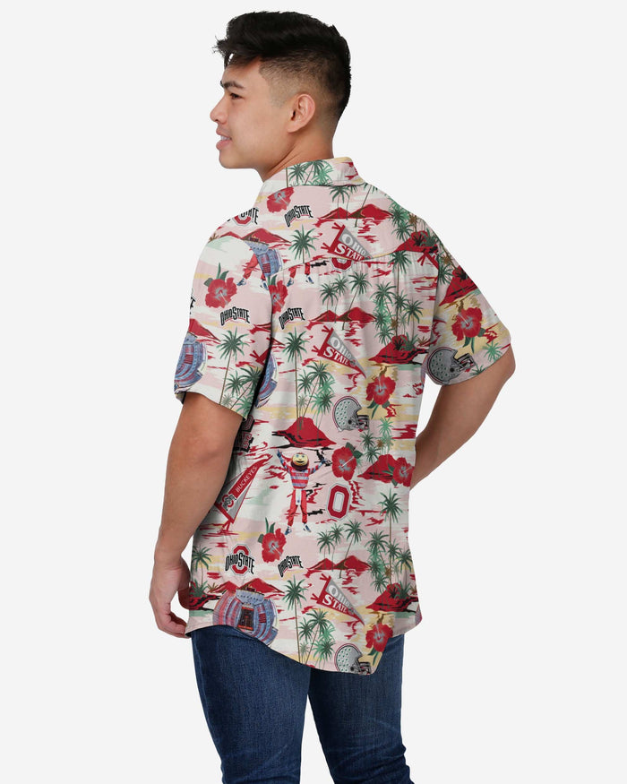 Ohio State Buckeyes Thematic Stadium Print Button Up Shirt FOCO - FOCO.com