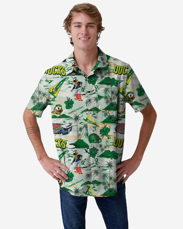 Oregon Ducks Thematic Stadium Print Button Up Shirt FOCO S - FOCO.com